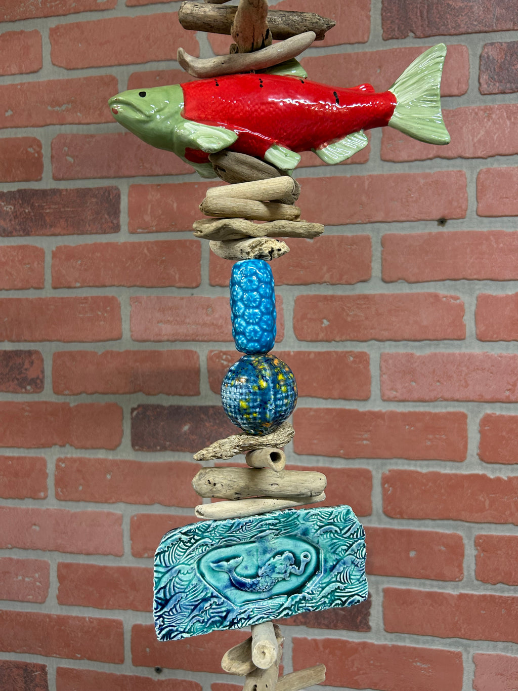 Red Salmon Wind Chime Large
