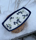 Handmade ceramic serving tray cobalt forget me nots