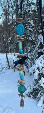Raven wind chime small 30”