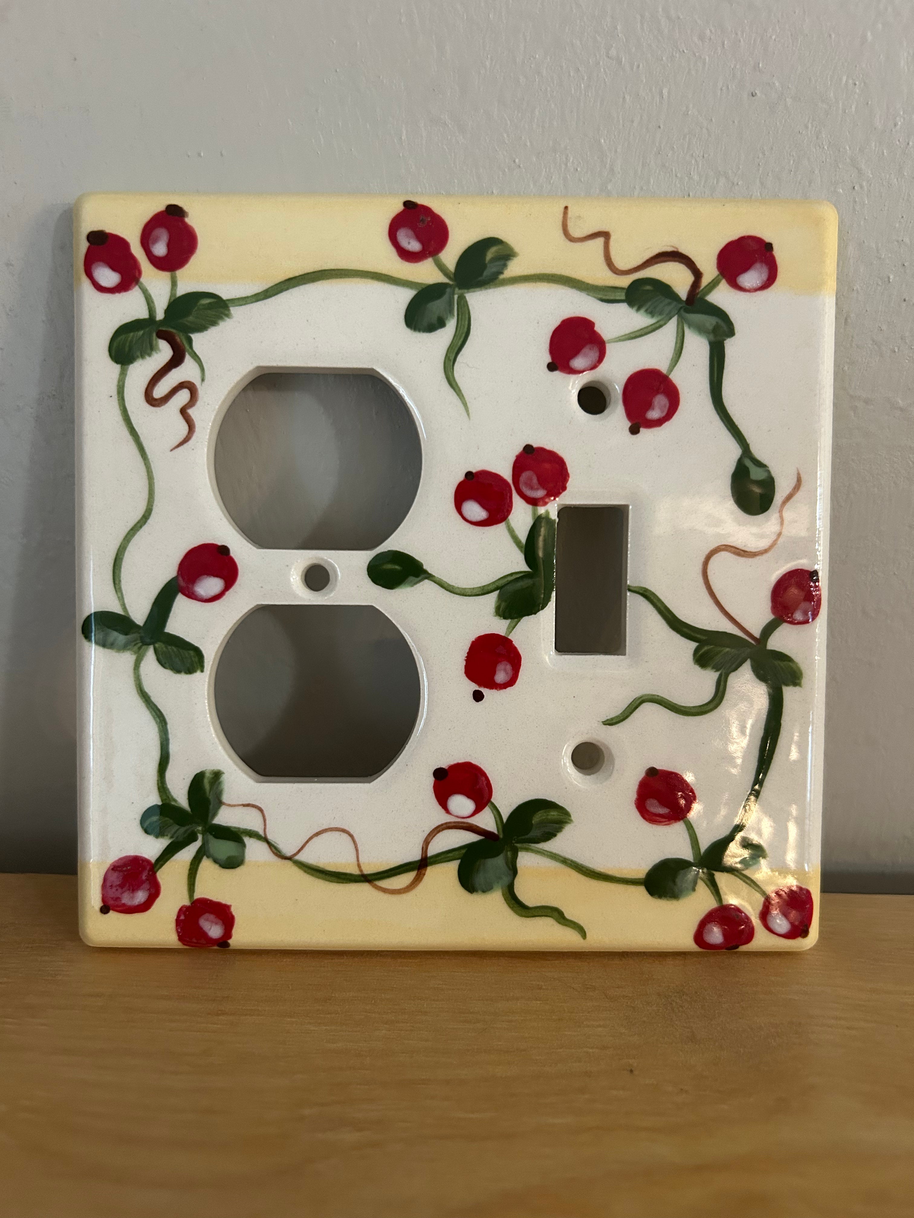 Cranberry switch plate/outlet cover