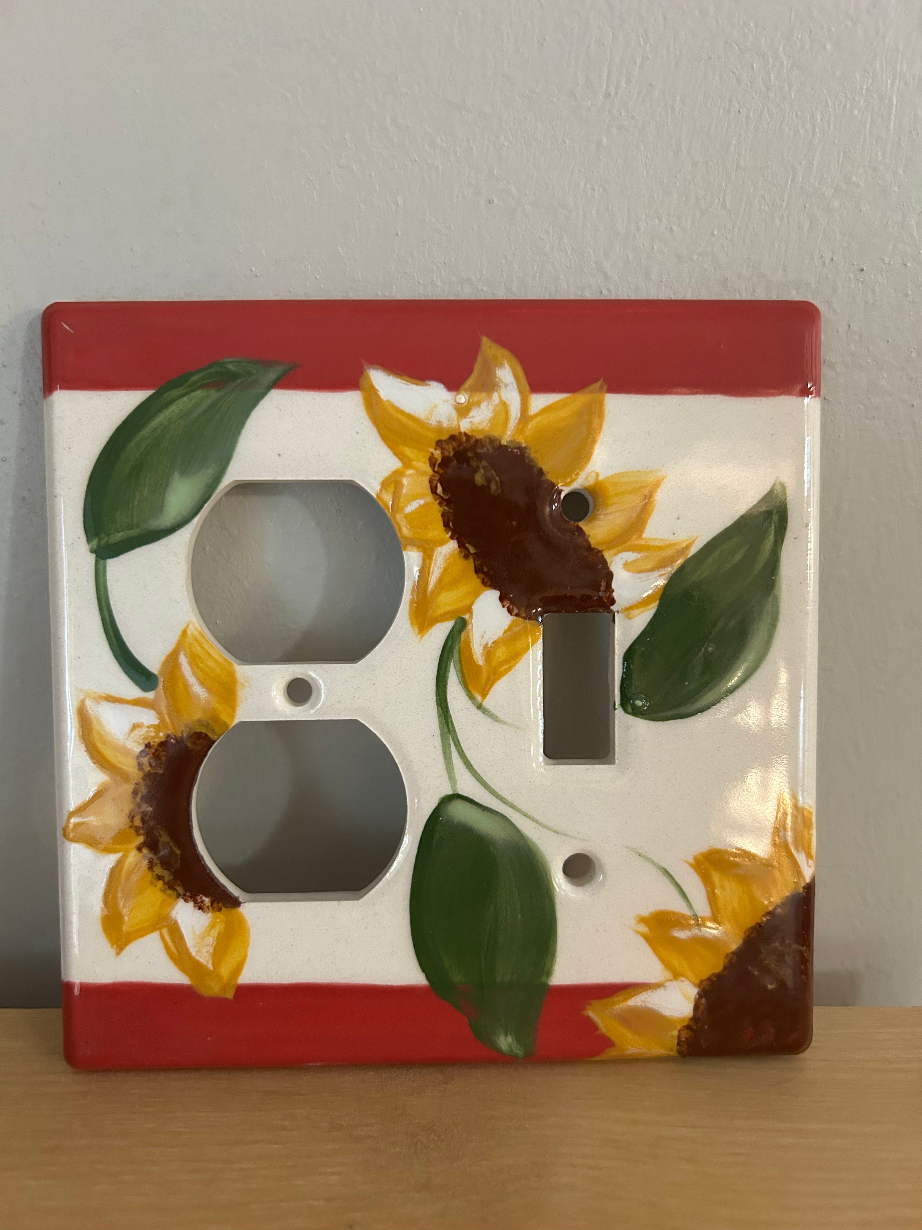 Sunflower switch plate/outlet cover