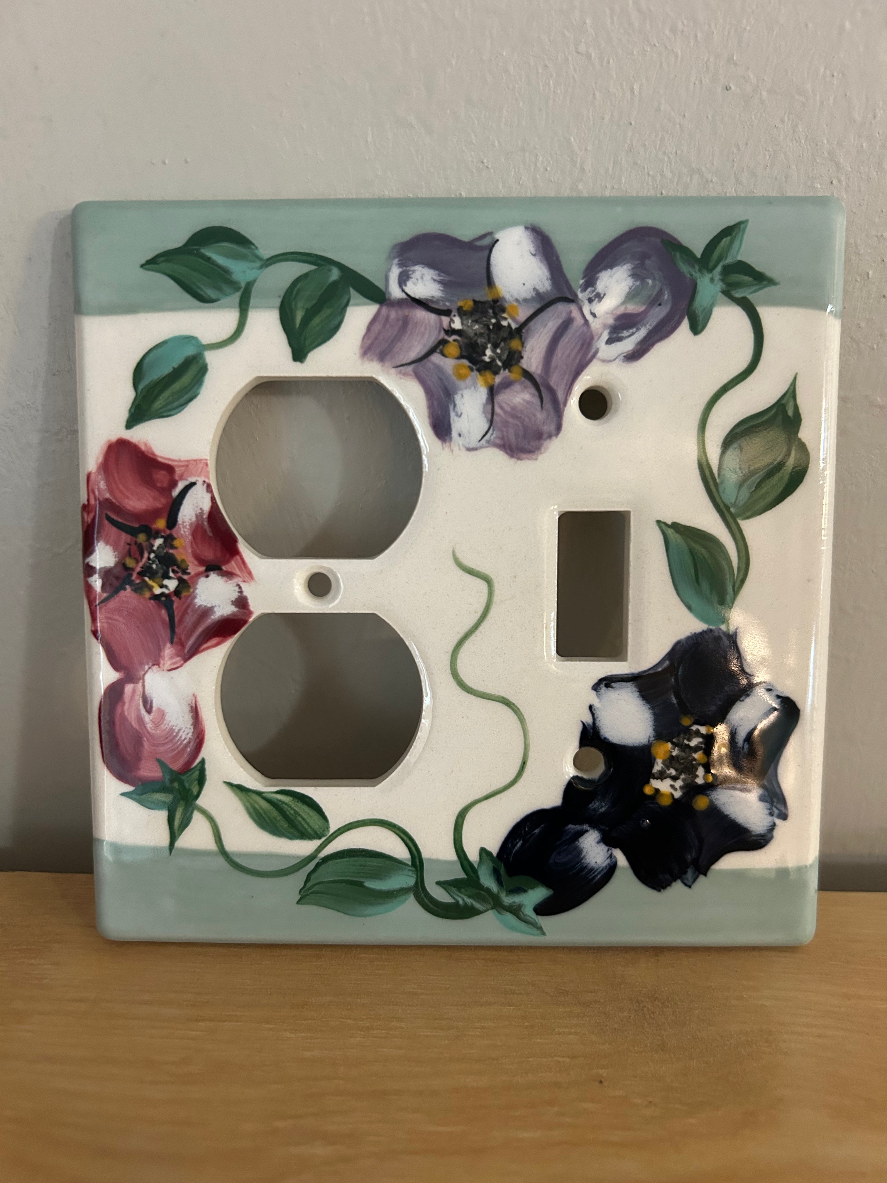 Morning glory 3 switch plate/outlet cover