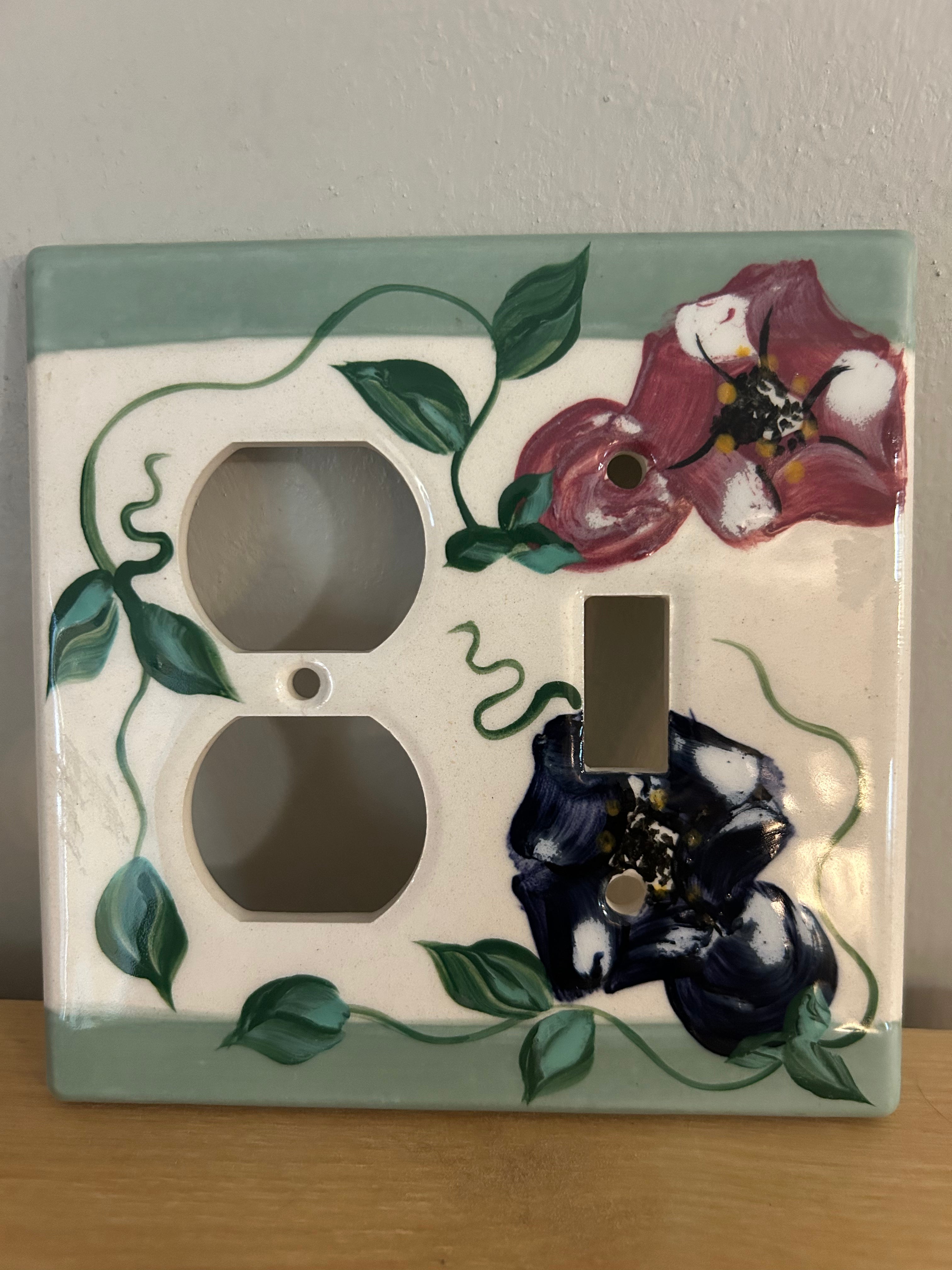 Morning glory 2 switch plate/outlet cover