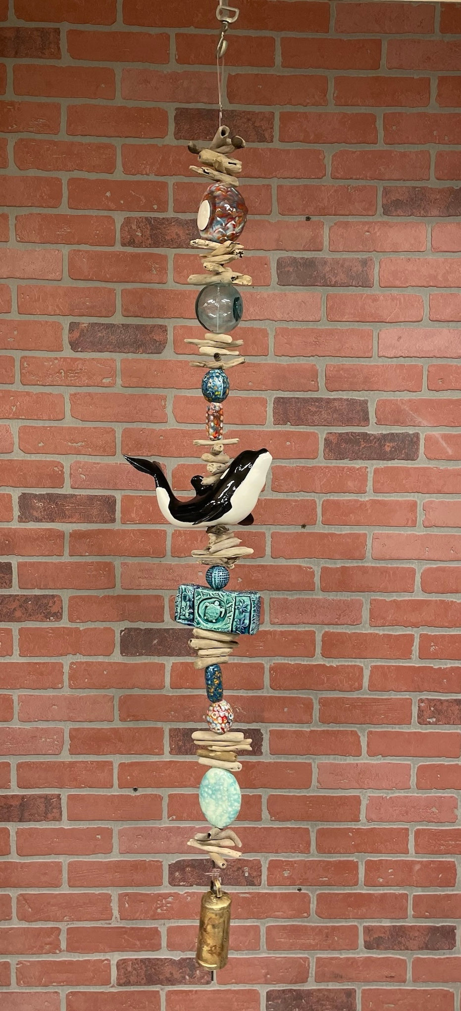 Orca whale wind chime